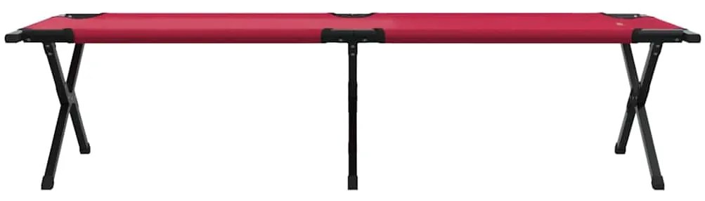 vidaXL Αναδιπλούμενο Κρεβάτι Κάμπινγκ 2 pcs Κόκκινο 193 x 69 x 45 εκ.