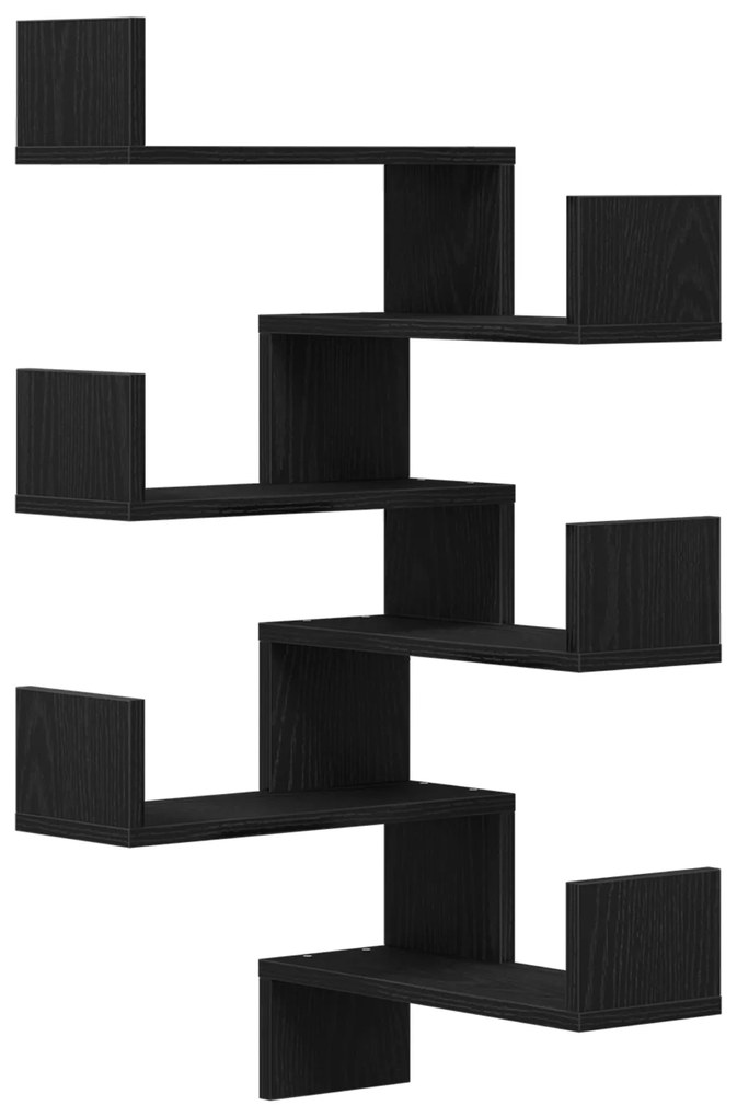 vidaXL Ράφια 2 τμχ Μαύρη Δρυς 40x40x49,5 εκ Επεξεργασμένο Ξύλο