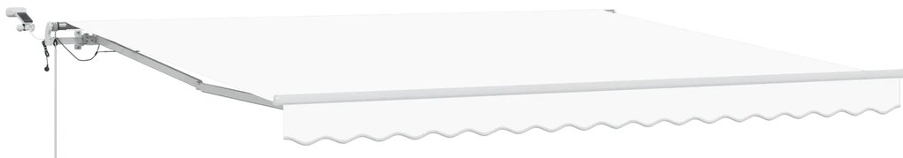 vidaXL Αυτόματη Ανασυρόμενη Τέντα με LED Λευκή 400x350 cm