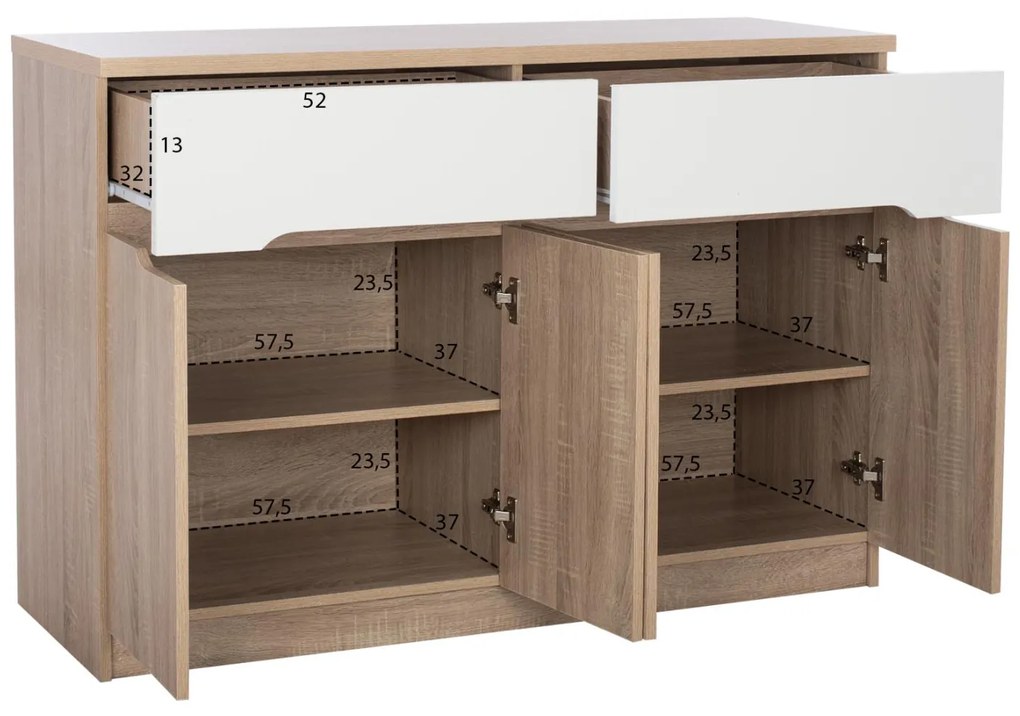 Μπουφές Jolene 2 Συρτάρια &amp; 4 Πόρτες Sonama 120x40x80 εκ. 120x40x80 εκ.