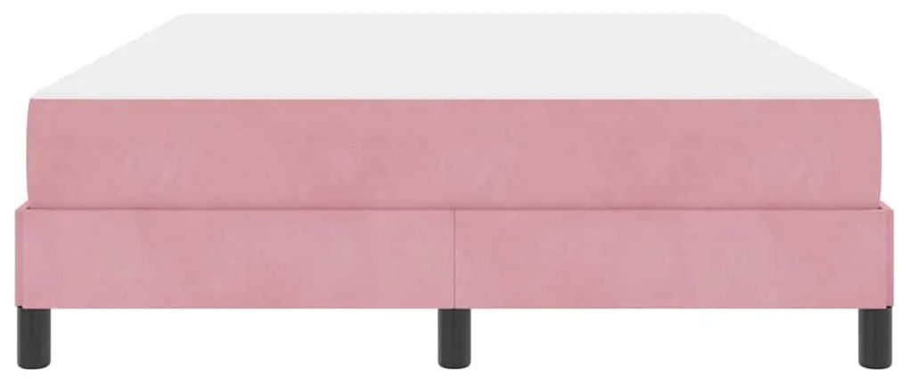 vidaXL Κρεβάτι box spring με στρώμα με στρώμα Ροζ 160 x 200 cm Βελούδο