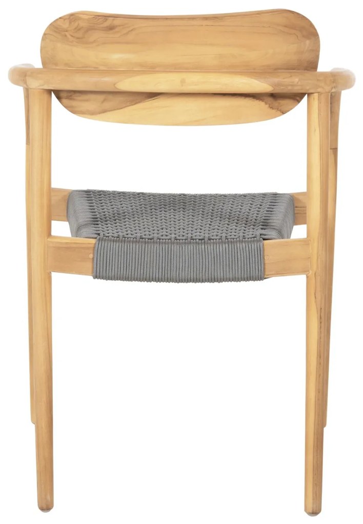 Πολυθρόνα OSLO Ξύλο Teak Φυσικό και Γκρί Σχοινί 55x54x80Yεκ. 55x54x80 εκ.