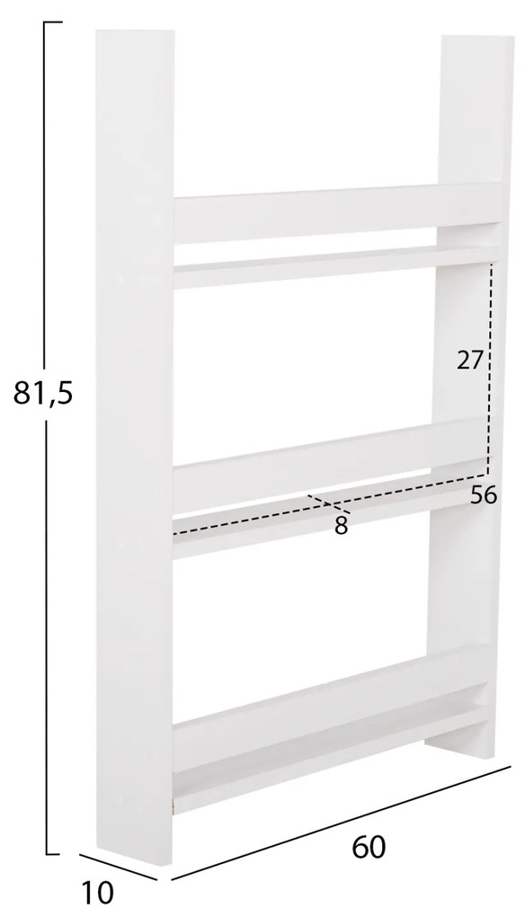 ΡΑΦΙΕΡΑ ΤΟΙΧΟΥ SANI HM18223.01 ΜΕΛΑΜΙΝΗ ΣΕ ΛΕΥΚΟ 60x10x90Υεκ. (3 ΡΑΦΙΑ) (1 Τεμμάχια)