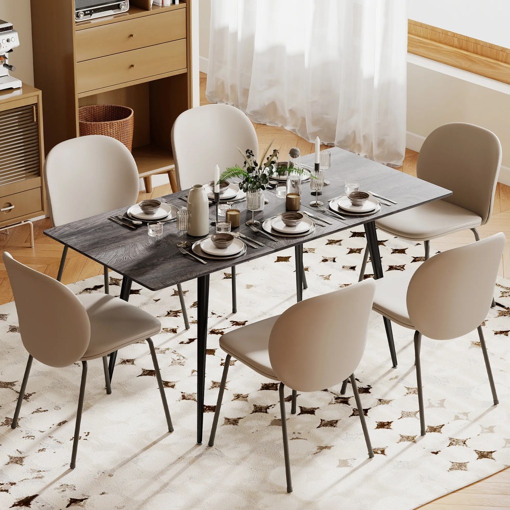 Επεκτεινόμενο τραπέζι τραπεζαρίας, επεκτεινόμενο τραπέζι για 6-8 άτομα, τραπέζι κουζίνας με συμπαγείς ατσάλινες βάσεις