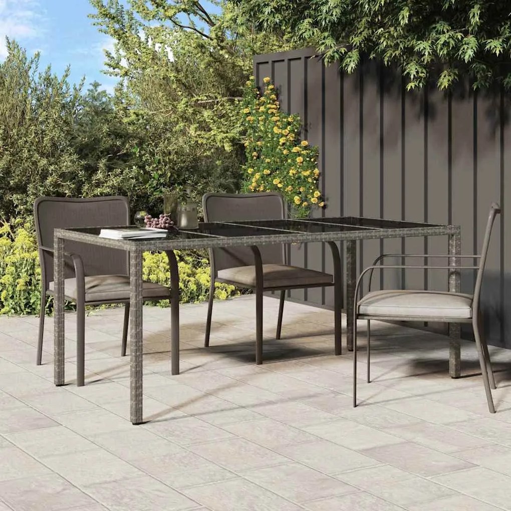 vidaXL Τραπέζι Κήπου για Φαγητό Γκρι 190 x 90 x 75 cm Πολυ ράταν