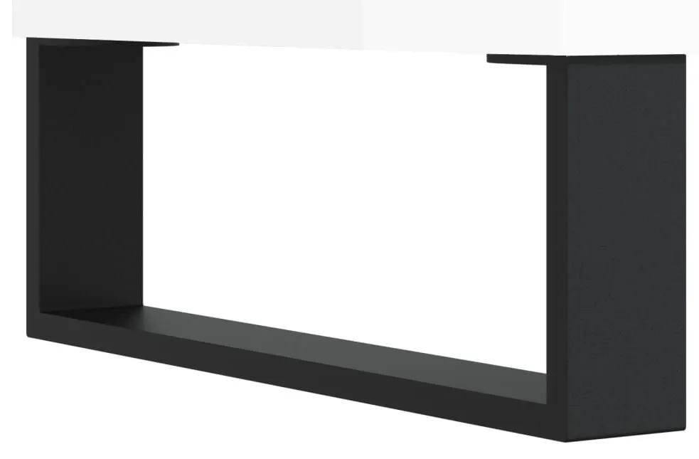 Έπιπλο Τηλεόρασης Γυαλ. Λευκό 69,5x30x50 εκ. Επεξεργασμένο Ξύλο - Λευκό