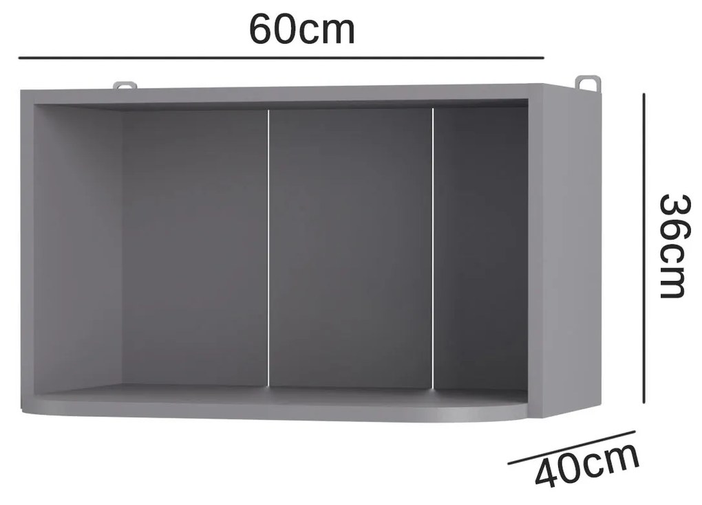 Craft Πάνω Ντουλάπι Γραφίτης 60x40x36εκ