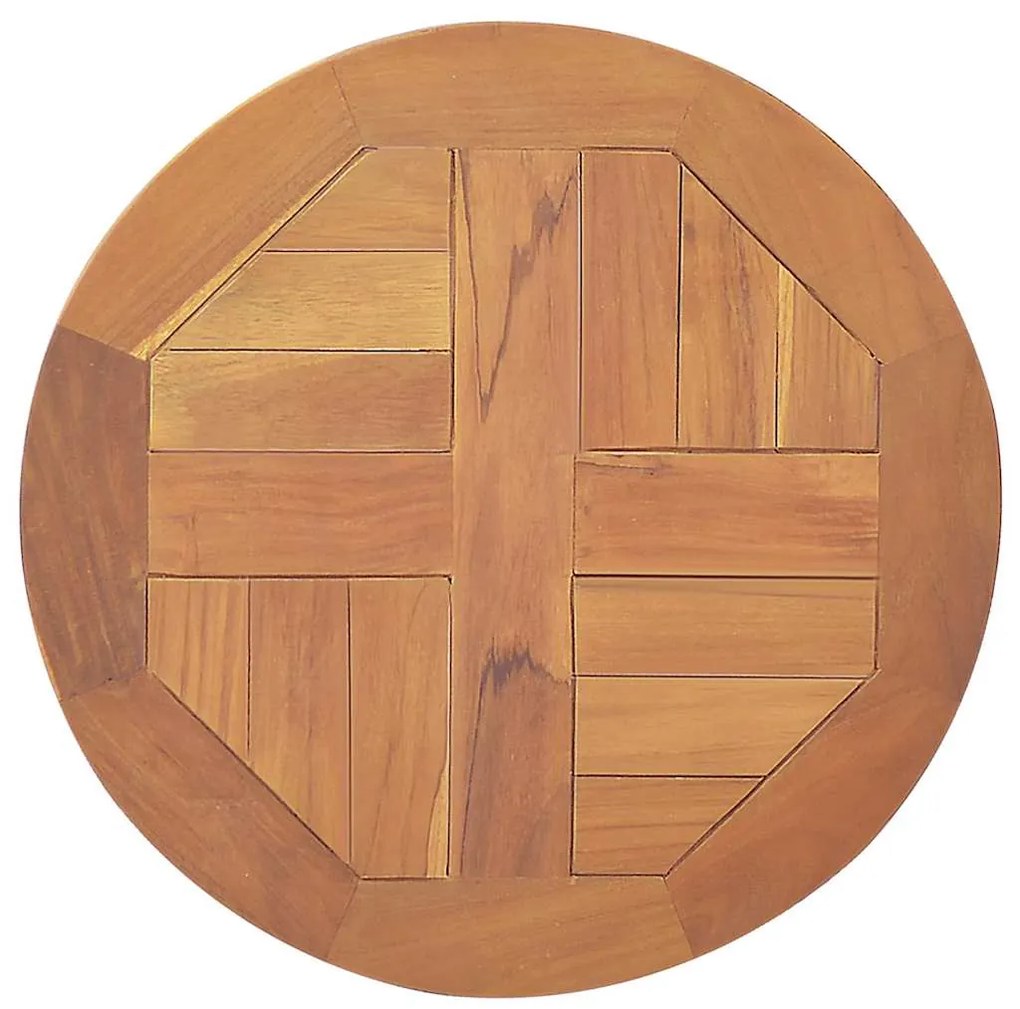 vidaXL Επιφάνεια Τραπεζιού Στρογγυλή 2,5 εκ. 40 εκ. Μασίφ Ξύλο Teak