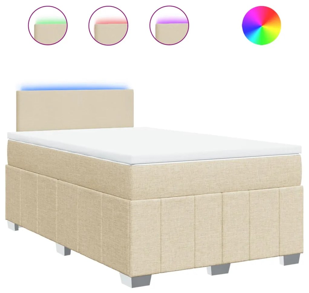 ΚΡΕΒΑΤΙ BOXSPRING ΜΕ ΣΤΡΩΜΑ ΚΡΕΜ 120X200 ΕΚ. ΥΦΑΣΜΑΤΙΝΟ 3289333