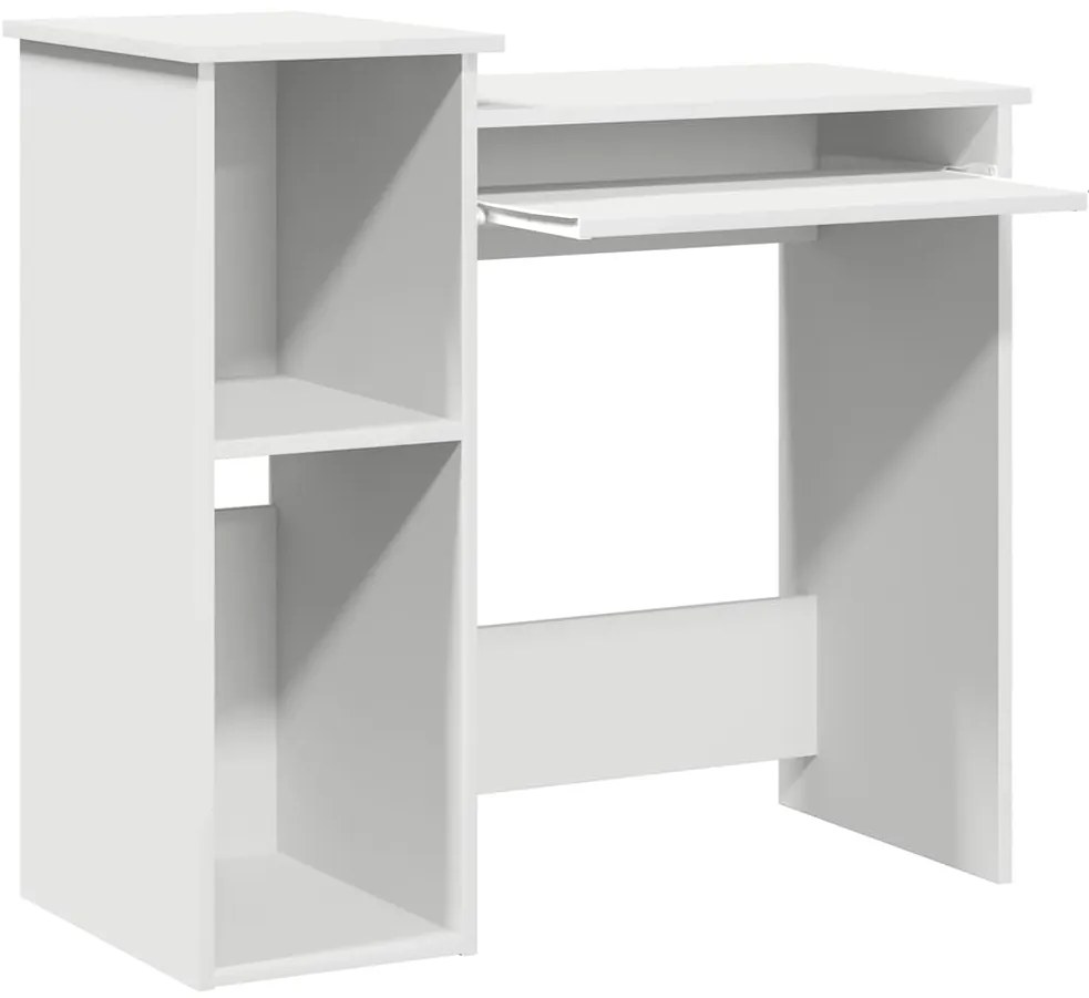 vidaXL Γραφείο με ράφια Λευκό 84x40x78 cm Κατασκευασμένο ξύλο