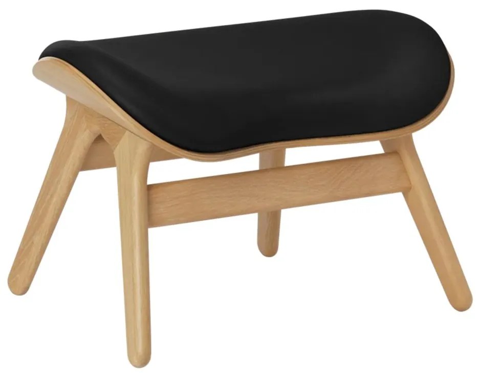 Σκαμπό ACP Ottoman Umage Leather 5573C5573-12 63x50x43cm Oak Black