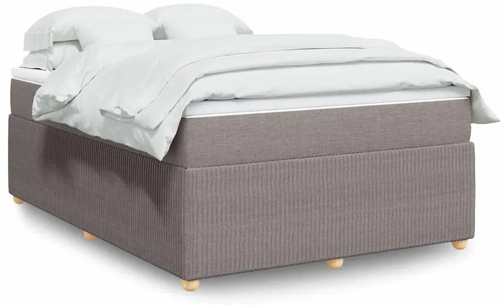 vidaXL Κρεβάτι Boxspring με Στρώμα Taupe 160x200 εκ. Υφασμάτινο