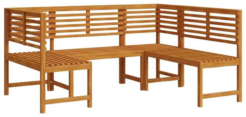 vidaXL Σετ Παγκάκι Κήπου 3 pcs Καφέ Μασίφ ξύλο ακακίας