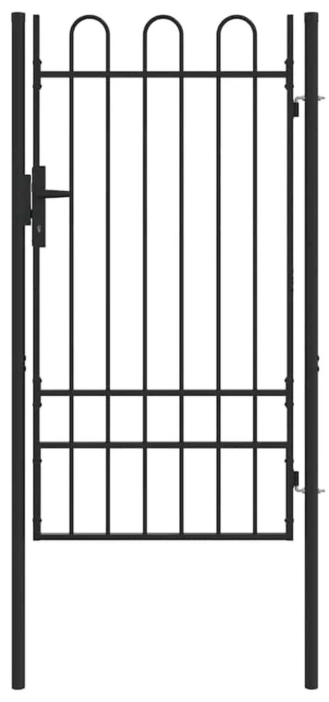 vidaXL Πύλη Φράχτη Γκρι 100 x 175 cm Χάλυβας με Επικάλυψη Πούδρας