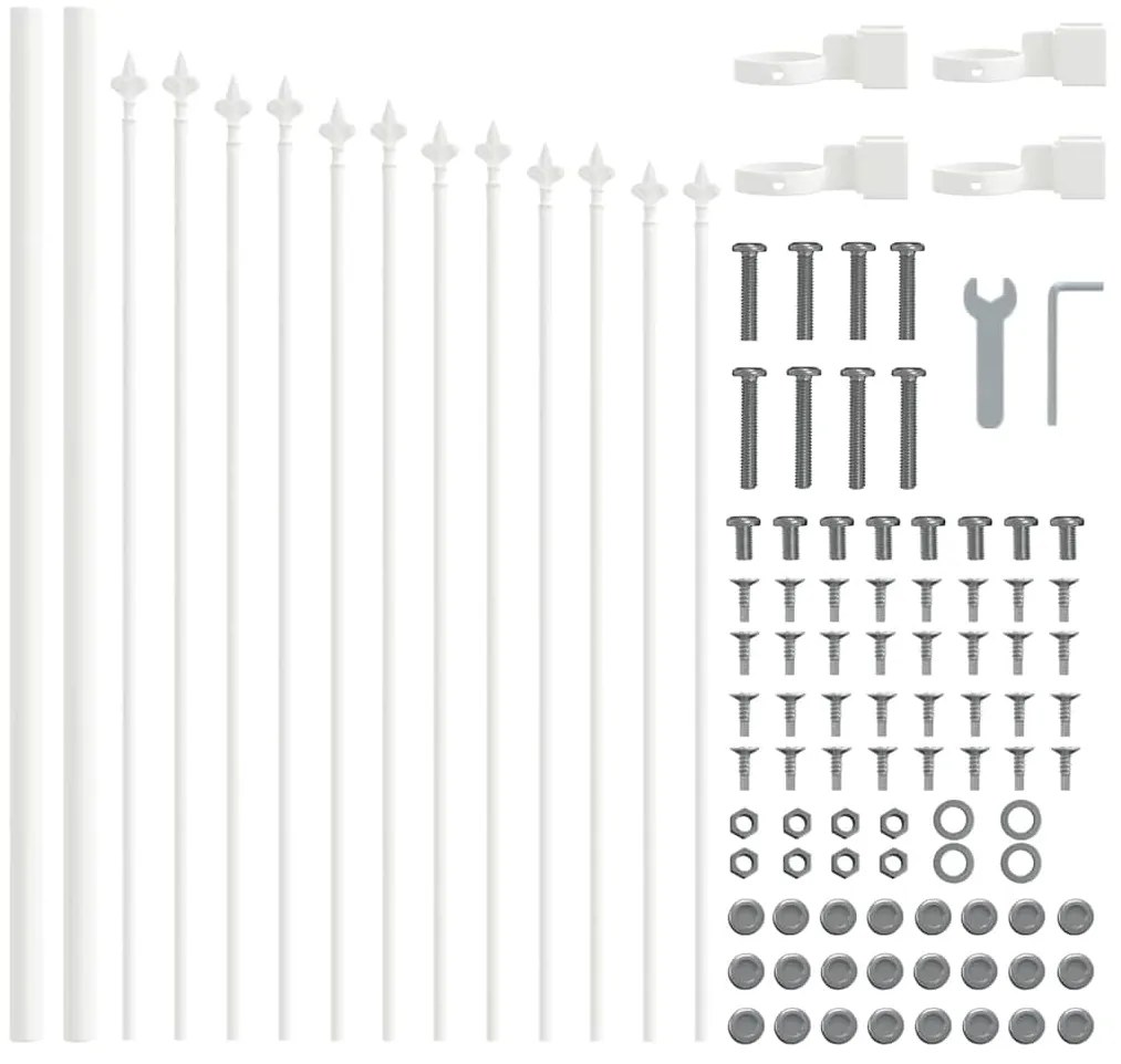 vidaXL Φράχτης Κήπου Λευκό 170 x 75 cm