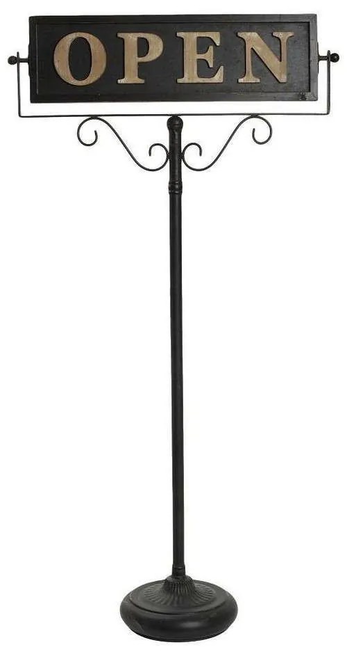 Διακοσμητική Ταμπέλα OPEN/CLOSE GAD124 Μαύρη 110x57,5x22cm Espiel Metal