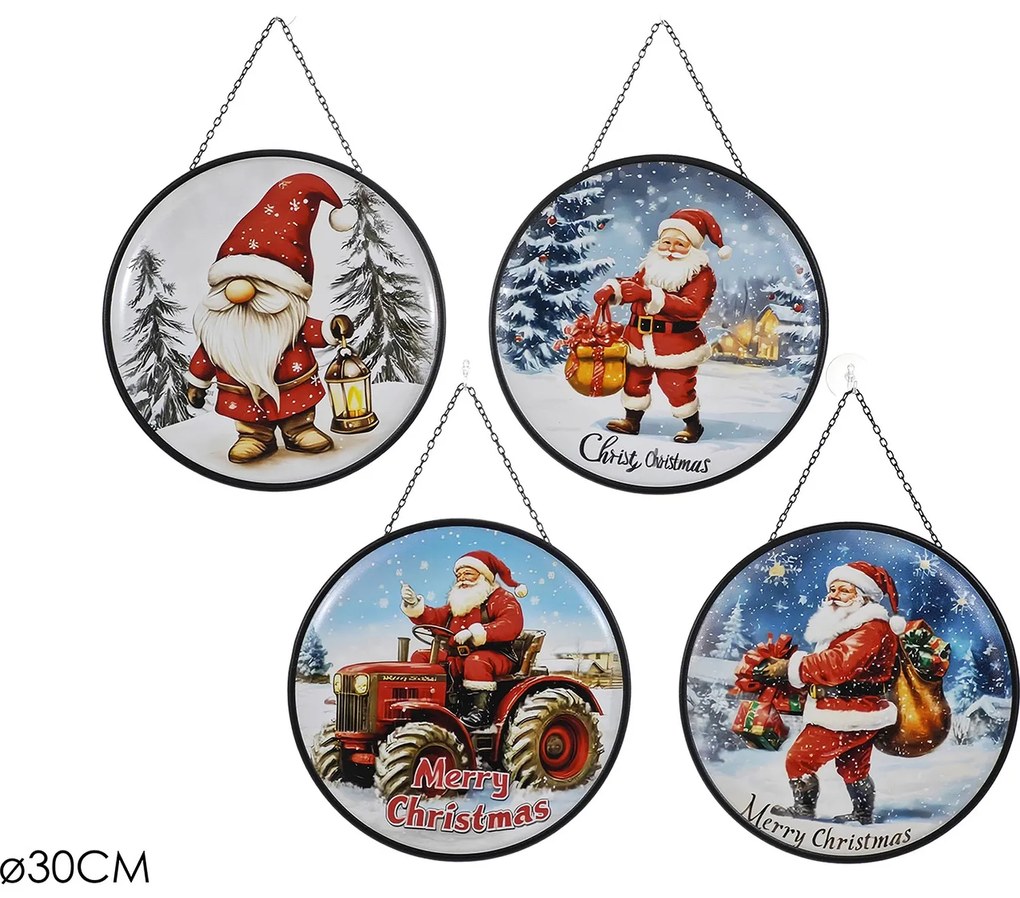 Χριστουγεννιάτικο Κρεμαστό Διακοσμητικό Φ30cm Σε 4 Σχέδια