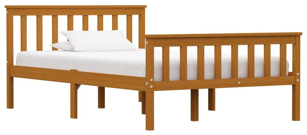 vidaXL Πλαίσιο Κρεβατιού Καφέ Μελί 120 x 200 εκ. από Μασίφ Ξύλο Πεύκου