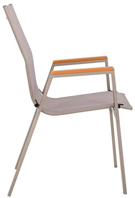 Καρέκλα FL5050 Fylliana Textilene Μπέζ - Γκρί 61x56x90 εκ. 61x56x90 εκ.