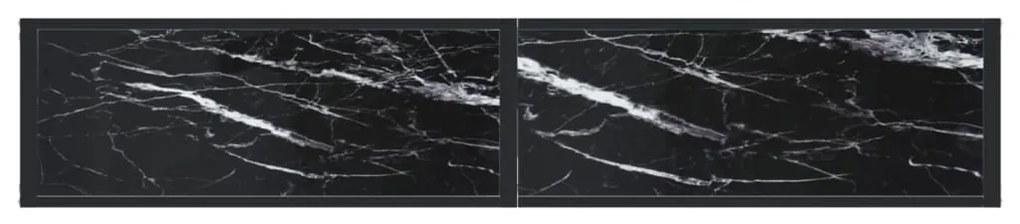 vidaXL Τραπέζι Κονσόλα Μαύρο Όψη Μαρμάρου 180x35x75,5 εκ. Ψημένο Γυαλί