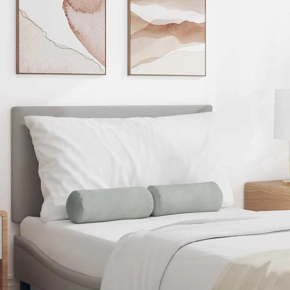 vidaXL Μαξιλάρια Στήριγμα 2 pcs Ανοιχτό γκρι Ø 15 x 40 εκ