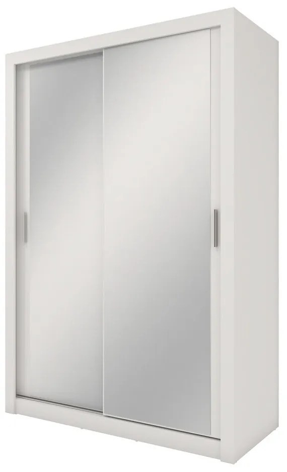 Ντουλάπα Fresno T115, Άσπρο, 215x150x60cm, Πόρτες ντουλάπας: Ολίσθηση
