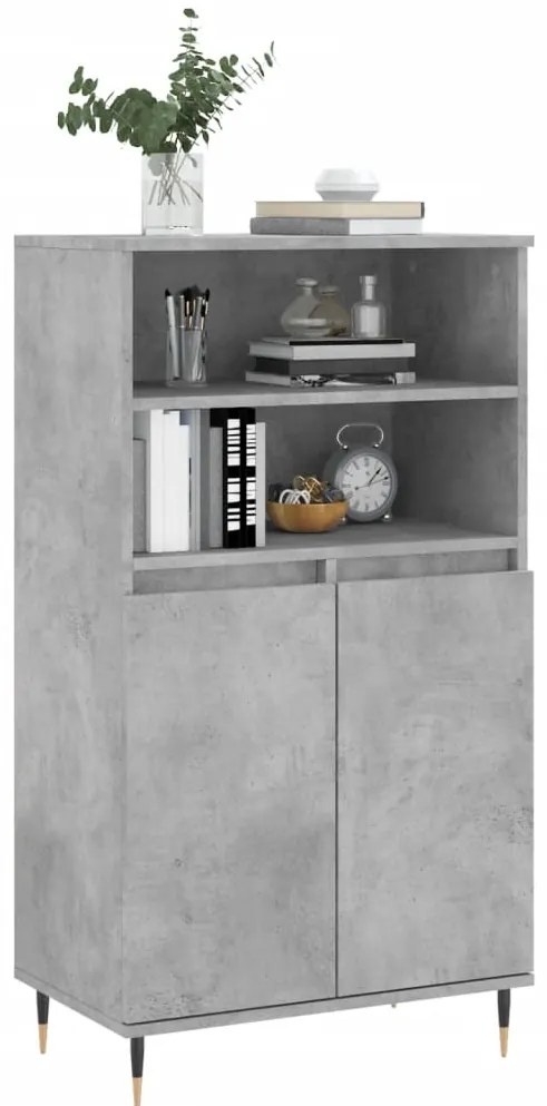 vidaXL Ντουλάπι Γκρι σκυροδέματος 60x36x110 εκ. από Επεξεργασμένο Ξύλο