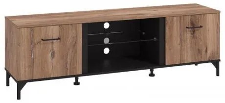 ΕΠΙΠΛΟ TV CORSICA 170 FLAGSTAFF OAK-ΜΑΥΡΟ 170,5x42x53,5εκ 11012001