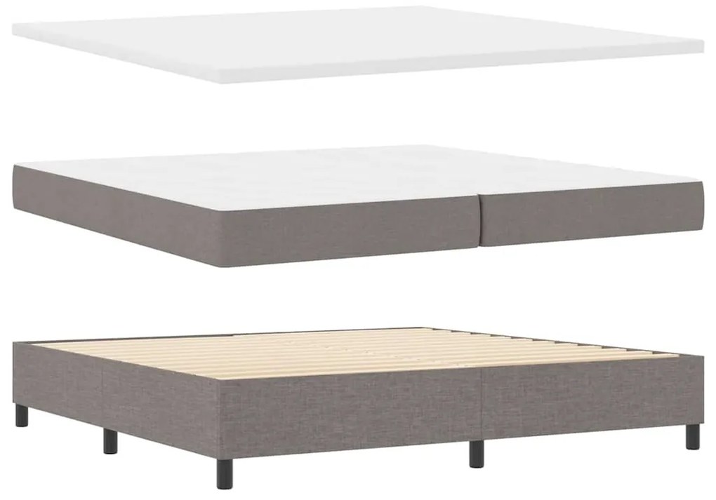 vidaXL Κρεβάτι με ελατήρια με στρώμα Taupe 200 x 200 cm ύφασμα