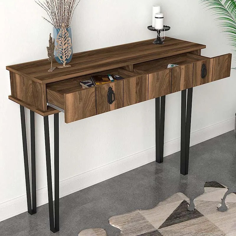ΚΟΝΣΟΛΑ HELSINKI MEGAPAP ΧΡΩΜΑ ΚΑΡΥΔΙ 120X35,5X90ΕΚ.