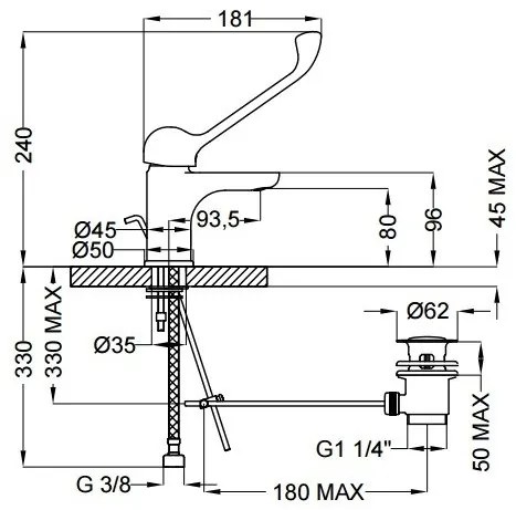 Μπαταρία νιπτήρος TEOREMA