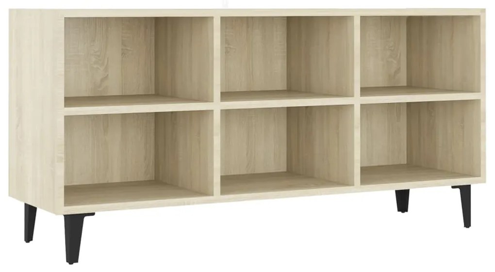 vidaXL Έπιπλο Τηλεόρασης Καπνιστή Δρυς 103,5x30x50 εκ Μεταλλικά Πόδια