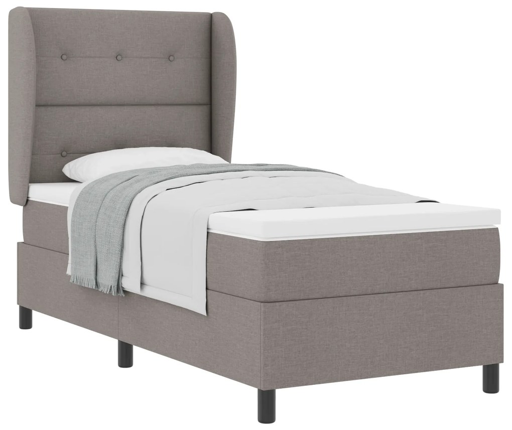vidaXL Κρεβάτι Box Spring με Στρώμα Ταμπά 90x190 εκ. Υφασμάτινο