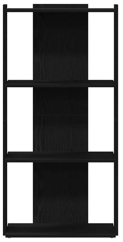 vidaXL Βιβλιοθήκη 3 Επιπέδων Μαύρη 60x30x120 εκ. Επεξεργασμένο Ξύλο