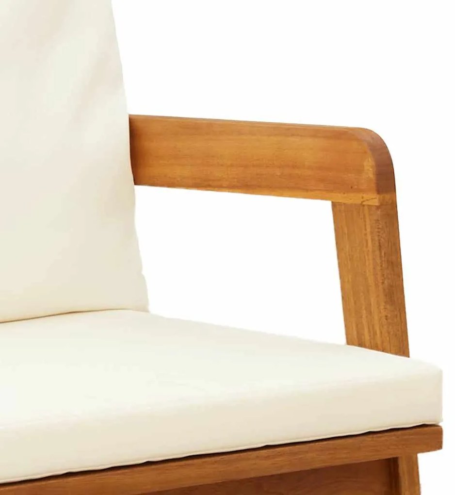 vidaXL Παγκάκι κήπου με μαξιλάρι Καφέ Μασίφ ξύλο ακακίας