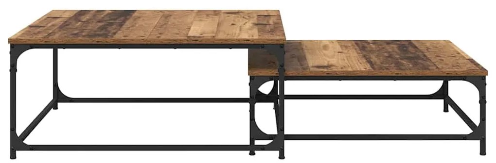 vidaXL Τραπεζάκι σαλονιού 2 pcs Παλιό Ξύλο Επεξεργασμένο ξύλο