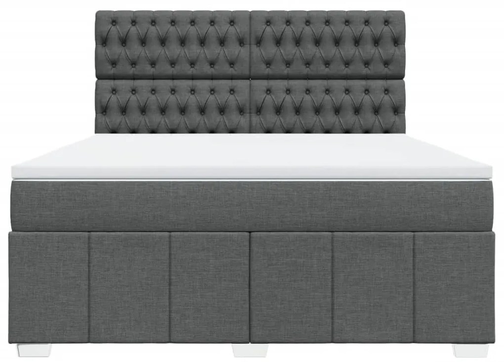 ΚΡΕΒΑΤΙ BOXSPRING ΜΕ ΣΤΡΩΜΑ ΣΚΟΥΡΟ ΓΚΡΙ 180X200 ΕΚ ΥΦΑΣΜΑΤΙΝ 3291755