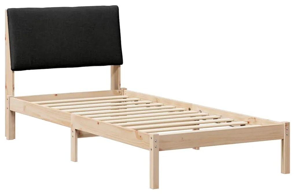 vidaXL Σκελετός Κρεβατιού με κεφαλάρι Καφέ και μαύρο 100 x 200 cm