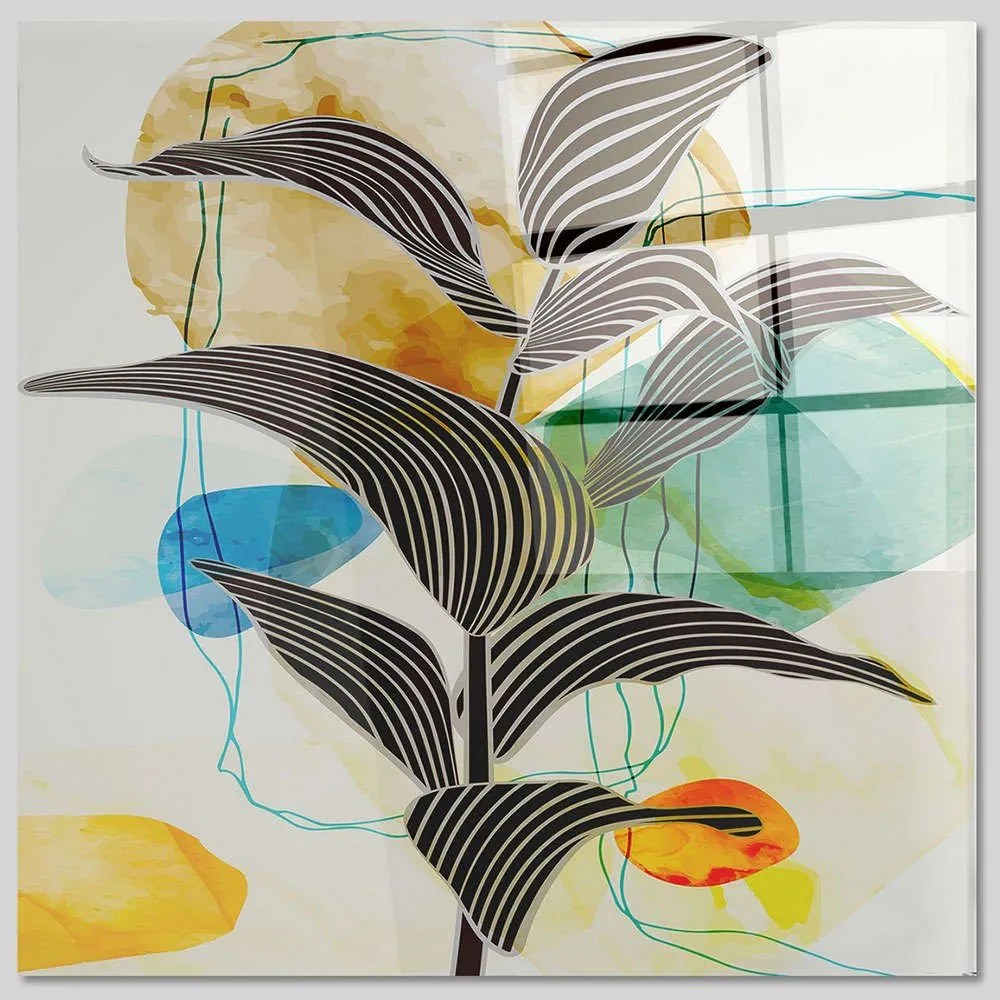 Πίνακας Γυάλινος 403MGN3398 50x50cm Multi Wallity Τετράγωνοι Glass