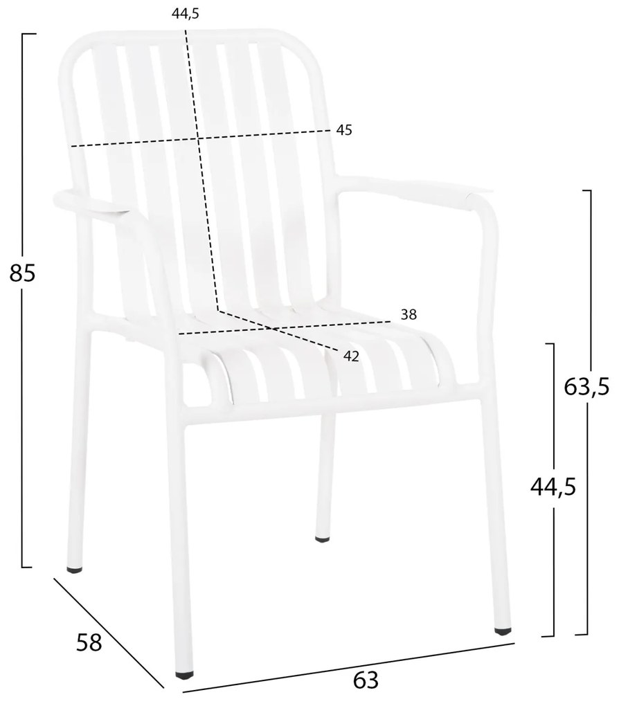 Σετ Κήπου Τραπεζαρία KRUM C21146 7 τεμ. Αλουμίνιο Λευκό 160x90x73 εκ.