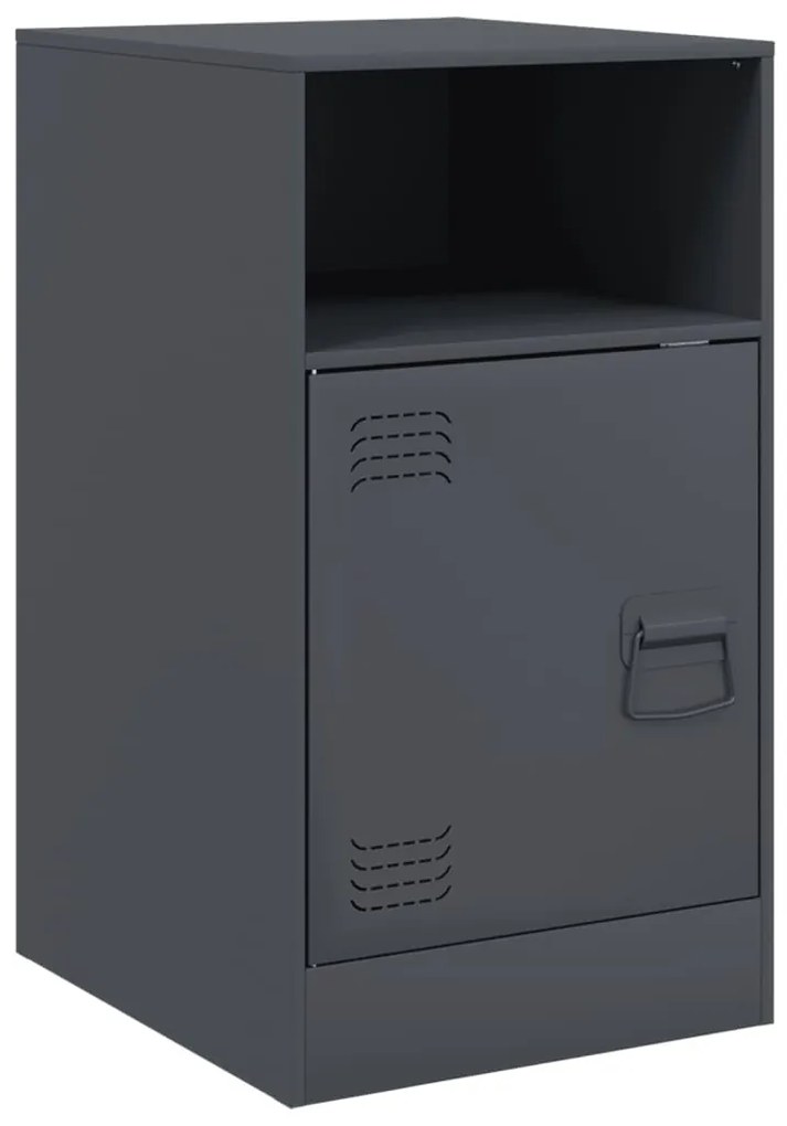 vidaXL Κομοδίνα 2 τεμ. Ανθρακί 34,5x39x62 εκ. από Χάλυβα