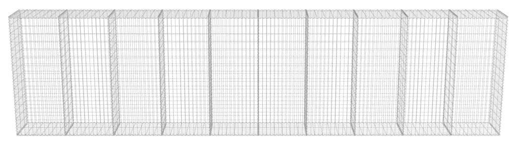 vidaXL Συρματοκιβώτιο Τοίχος 600x50x150 εκ. Γαλβαν.Χάλυβας + Καλύμματα