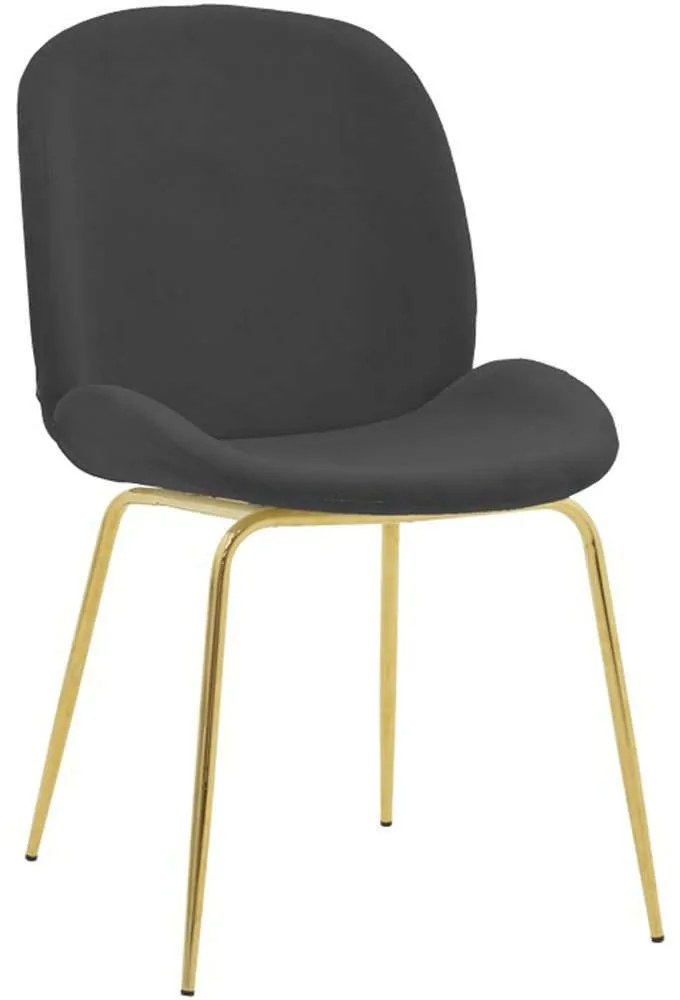 Καρέκλα Maley 273-000016 47x60x90cm Anthracite Βελούδο, Μέταλλο