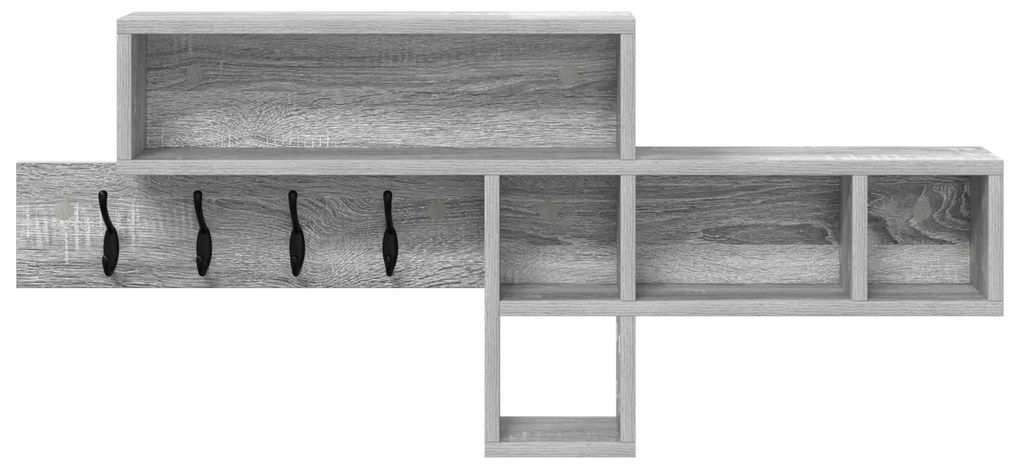 vidaXL Τοίχου Κρεμάστρα με ράφι Γκρι sonoma 100 x 12 x 43.5 εκ