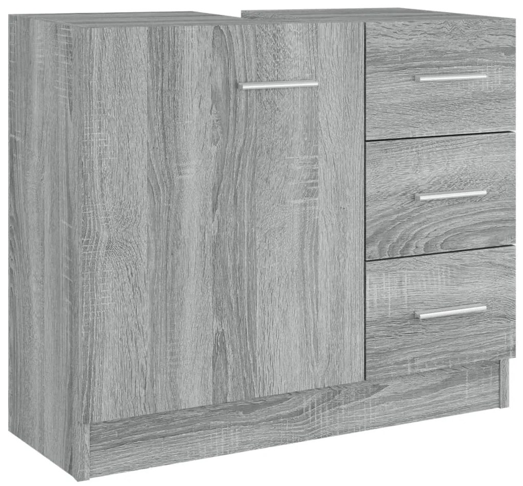 Ντουλάπι Νιπτήρα Grey Sonoma 63x38,50x54 εκ. Επεξεργ. Ξύλο - Γκρι