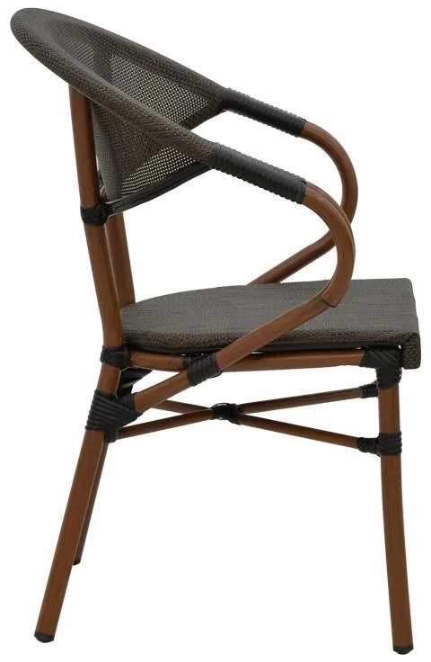 Καρέκλα - Πολυθρόνα Isaia καρυδί αλουμίνιο-textilene μαύρο 57x57x83 εκ. 57x57x83 εκ.