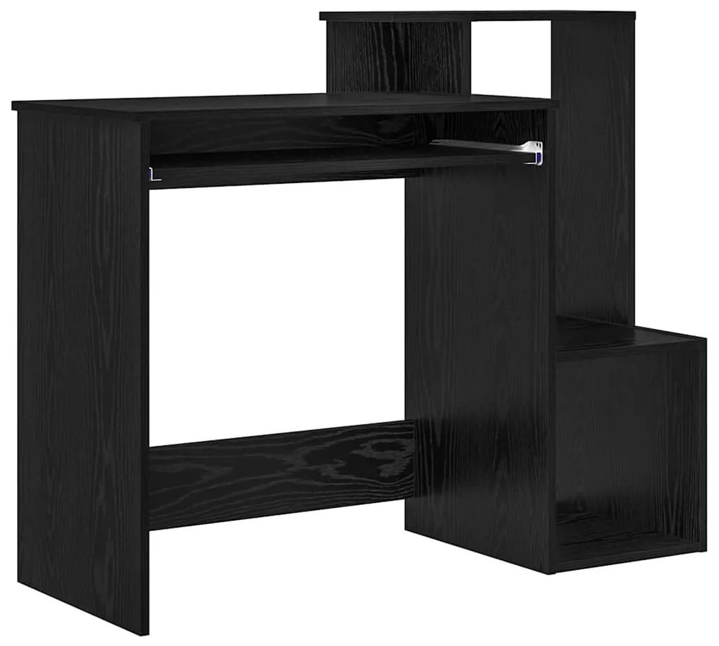 vidaXL Γραφείο Μαύρη Οξυά 106 x 40 x 88.5 εκ Επεξεργασμένο ξύλο