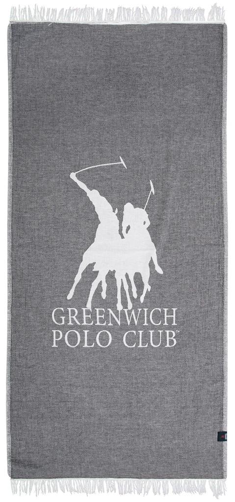 Πετσέτα Θαλάσσης Βαμβακερή 85x170εκ. Essential 3903 Γκρι-Ιβουάρ Greenwich Polo Club