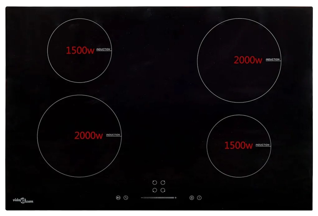 vidaXL Εστία Επαγωγική με 4 Εστίες & Πλήκτρα Αφής 77 εκ. 7000 W Γυάλινη