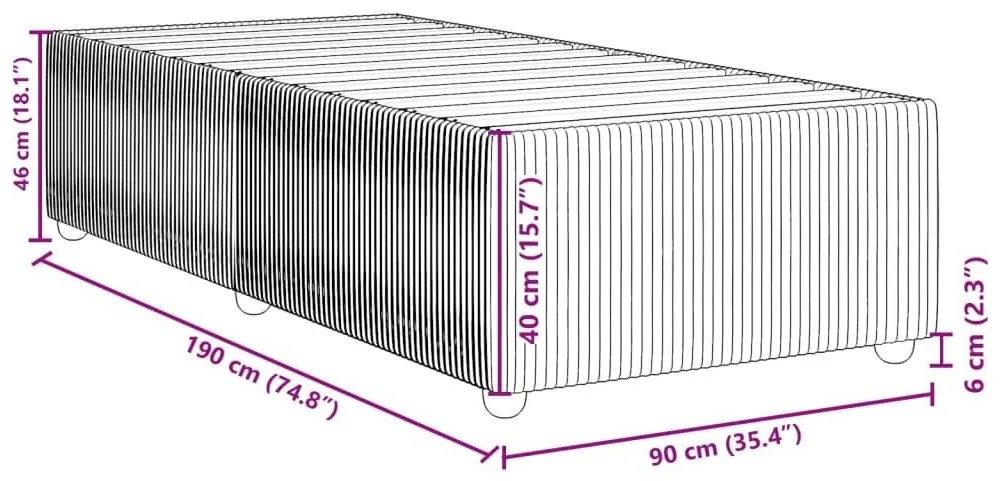 Πλαίσιο Κρεβατιού Ροζ 90x190 εκ. Βελούδινο - Ροζ